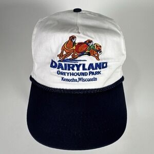 Vintage Dairyland Greyhound Park Hat Kenosha WI Snapback Trucker Cap Made Taiwan